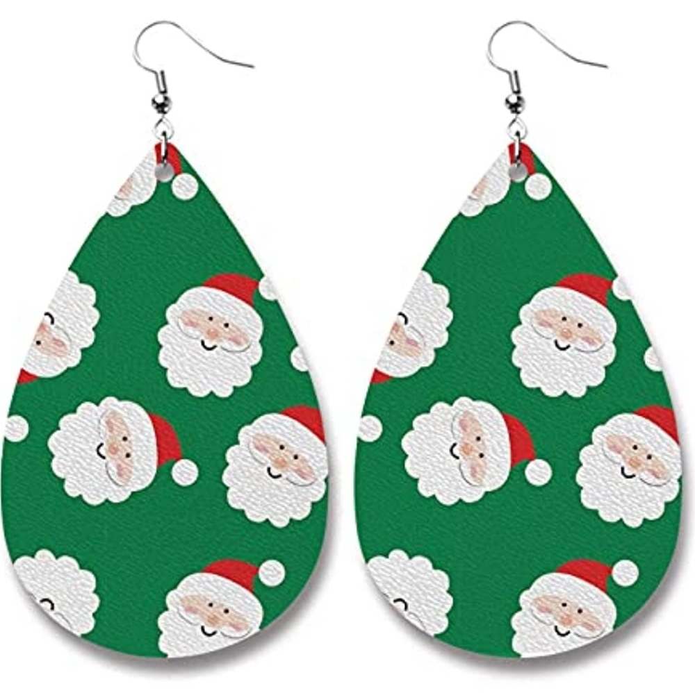 ( 3 for 15 )Faux Leather Earrings Lightweight Leaf Dangle Teardrop Earrings